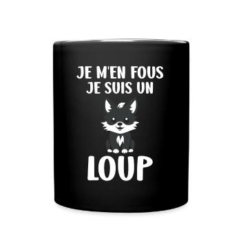 Humour loup - Mug uni - noir - Devant