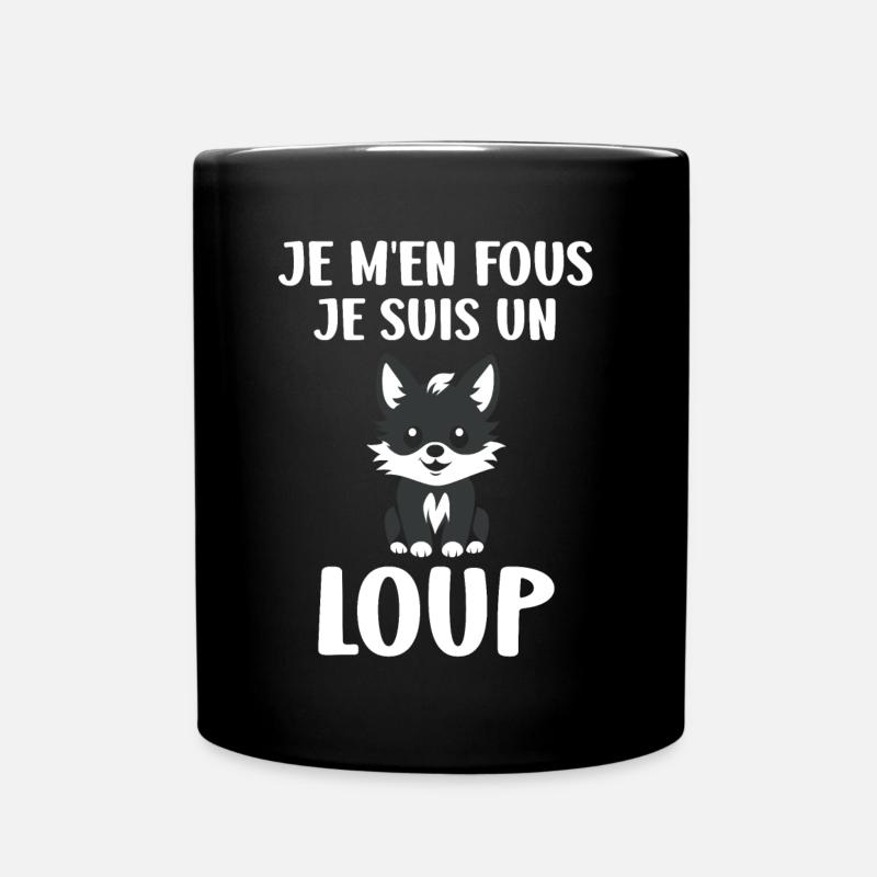 Humour loup - Mug uni - noir