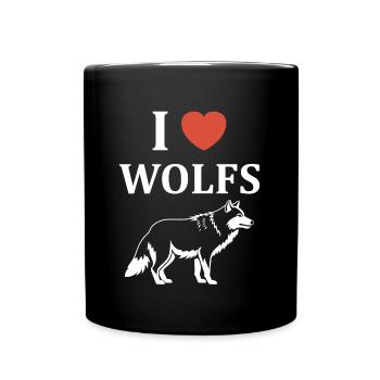 Humour loup - Mug uni - noir - Devant