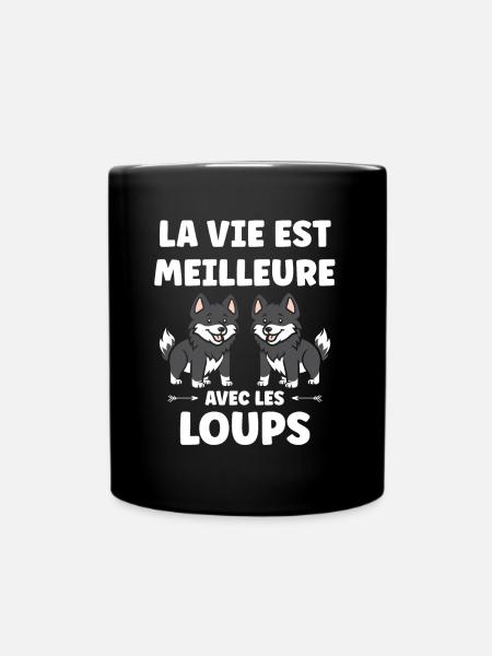 Humour loup - Mug uni - noir