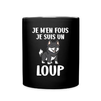 Humour loup - Mug uni - noir - Devant