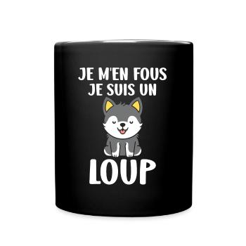 Humour loup - Mug uni - noir - Devant