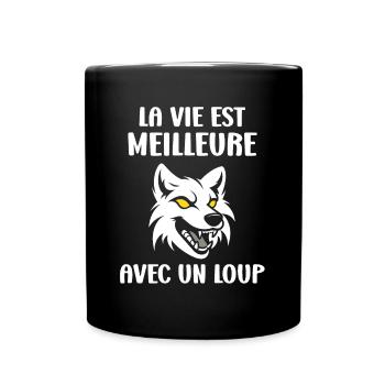 Humour loup - Mug uni - noir - Devant