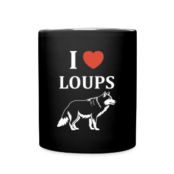 Humour loup - Mug uni - noir - Devant