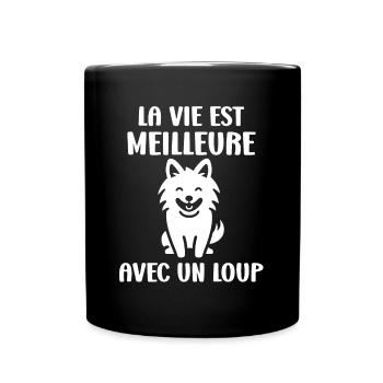 Humour loup - Mug uni - noir - Devant