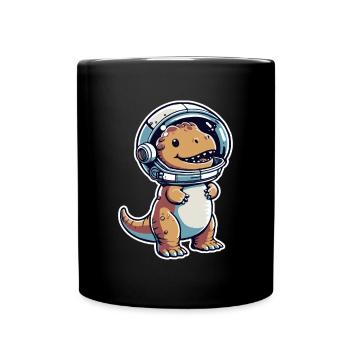 Funny Space Dino Astronaut - Full Colour Mug - black - Front