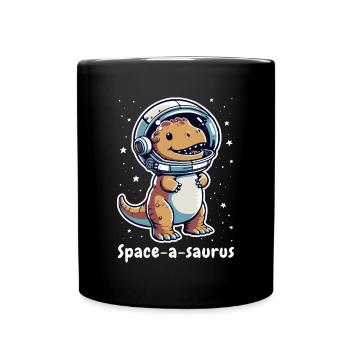 Space-a-saurus Funny Space Dino Astronaut Kids - Full Colour Mug - black - Front