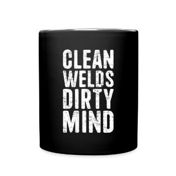 Clean Welds Dirty Mind Welding Welder - Full Colour Mug - black - Front