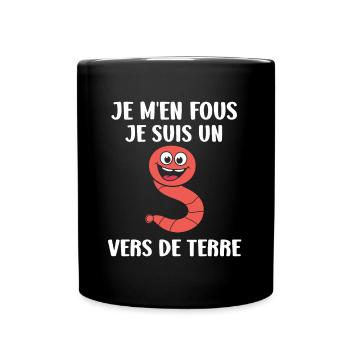 Humour ver de terre - Mug uni - noir - Devant