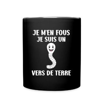 Humour ver de terre - Mug uni - noir - Devant