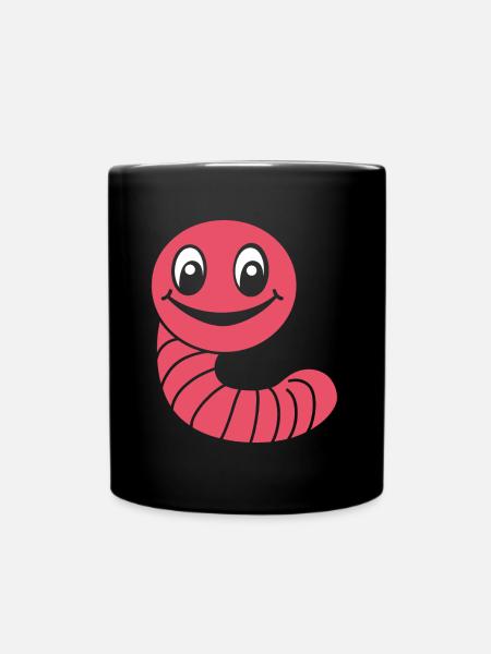 Regenwurm - Tasse einfarbig - Schwarz