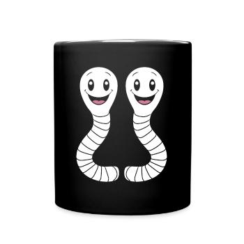 Humour ver de terre - Mug uni - noir - Devant
