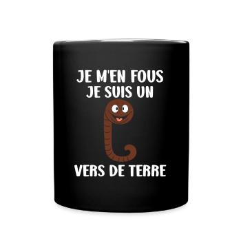 Humour ver de terre - Mug uni - noir - Devant