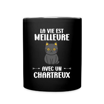 Humour chat chartreux - Mug uni - noir - Devant