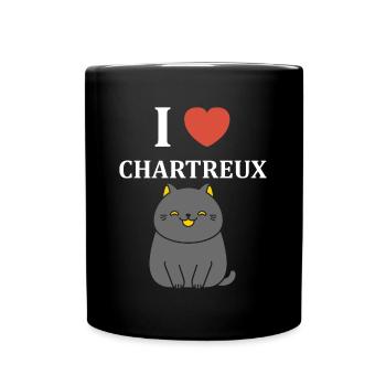 Humour chat chartreux - Mug uni - noir - Devant