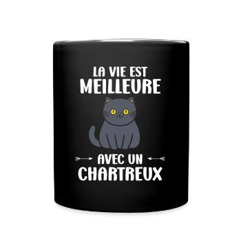 Humour chat chartreux - Mug uni - noir - Devant