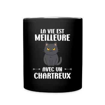Humour chat chartreux - Mug uni - noir - Devant