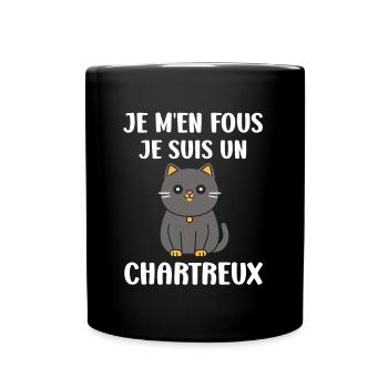 Humour chat chartreux - Mug uni - noir - Devant
