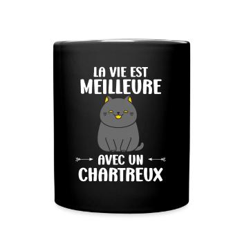 Humour chat chartreux - Mug uni - noir - Devant