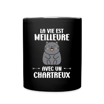 Humour chat chartreux - Mug uni - noir - Devant