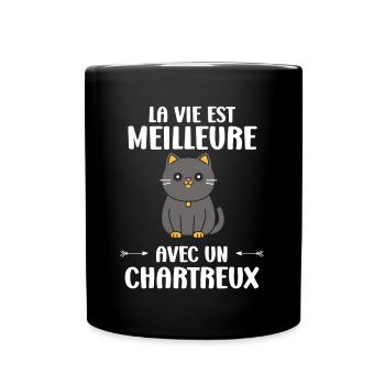 Humour chat chartreux - Mug uni - noir - Devant