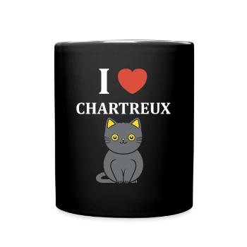 Humour chat chartreux - Mug uni - noir - Devant