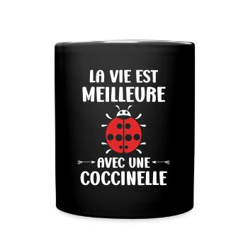 amour Coccinelle - Mug uni - noir - Devant