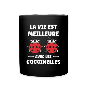 amour Coccinelle - Mug uni - noir - Devant