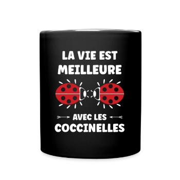 amour Coccinelle - Mug uni - noir - Devant