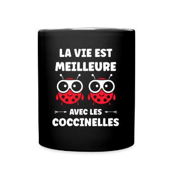 amour Coccinelle - Mug uni - noir - Devant