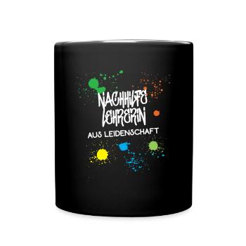 Nachhilfelehrerin Aus Leidenschaft Nachhilfe Danke - Tasse einfarbig - Schwarz - Vorne