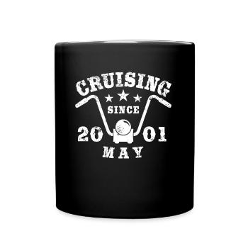 Cruising Biker Geburtstag Mai 2001 Motorrad - Tasse einfarbig - Schwarz - Vorne