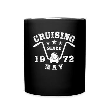 Cruising Biker Geburtstag Mai 1972 Motorrad - Tasse einfarbig - Schwarz - Vorne
