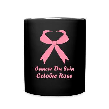 Sensibilisation cancer du sein - Mug uni - noir - Devant