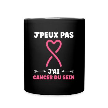 Sensibilisation cancer du sein - Mug uni - noir - Devant