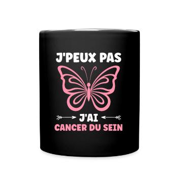Sensibilisation cancer du sein - Mug uni - noir - Devant