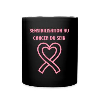 Sensibilisation cancer du sein - Mug uni - noir - Devant