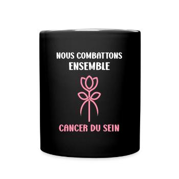 Sensibilisation cancer du sein - Mug uni - noir - Devant