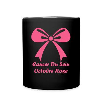 Sensibilisation cancer du sein - Mug uni - noir - Devant