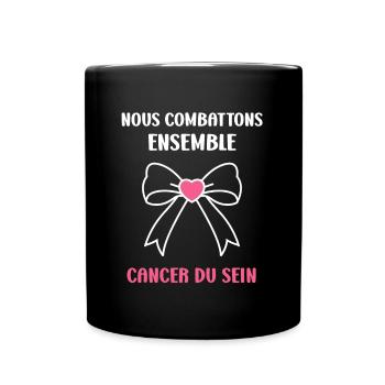 Sensibilisation cancer du sein - Mug uni - noir - Devant