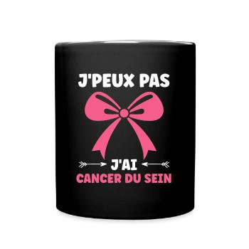 Sensibilisation cancer du sein - Mug uni - noir - Devant