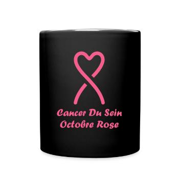 Sensibilisation cancer du sein - Mug uni - noir - Devant