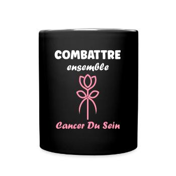 Sensibilisation cancer du sein - Mug uni - noir - Devant