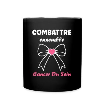 Sensibilisation cancer du sein - Mug uni - noir - Devant