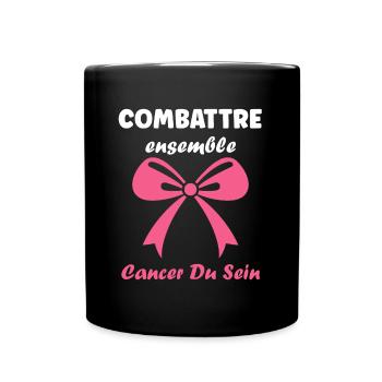 Sensibilisation cancer du sein - Mug uni - noir - Devant