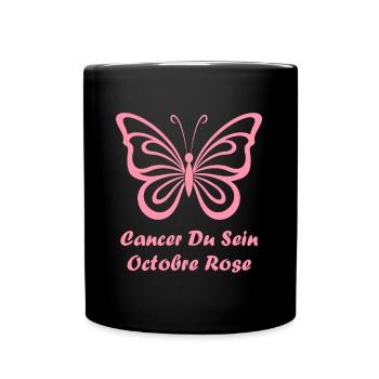 Sensibilisation cancer du sein - Mug uni - noir - Devant