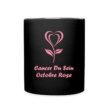 Sensibilisation cancer du sein - Mug uni - noir - Devant