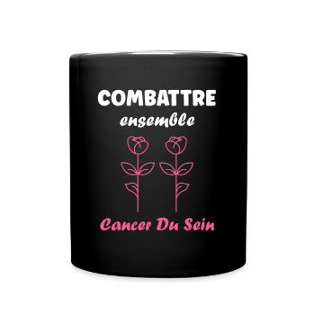 Sensibilisation cancer du sein - Mug uni - noir - Devant