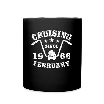 Cruising Biker Geburtstag Februar 1966 Motorrad - Tasse einfarbig - Schwarz - Vorne