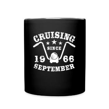 Cruising Biker Geburtstag September 1966 Motorrad - Tasse einfarbig - Schwarz - Vorne